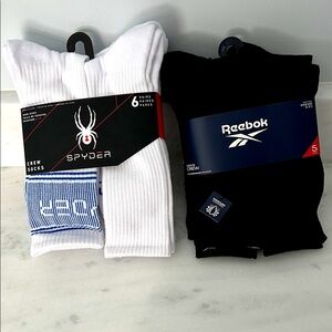 Spyder (6pk) and Reebok (5Pk) Crew Socks -